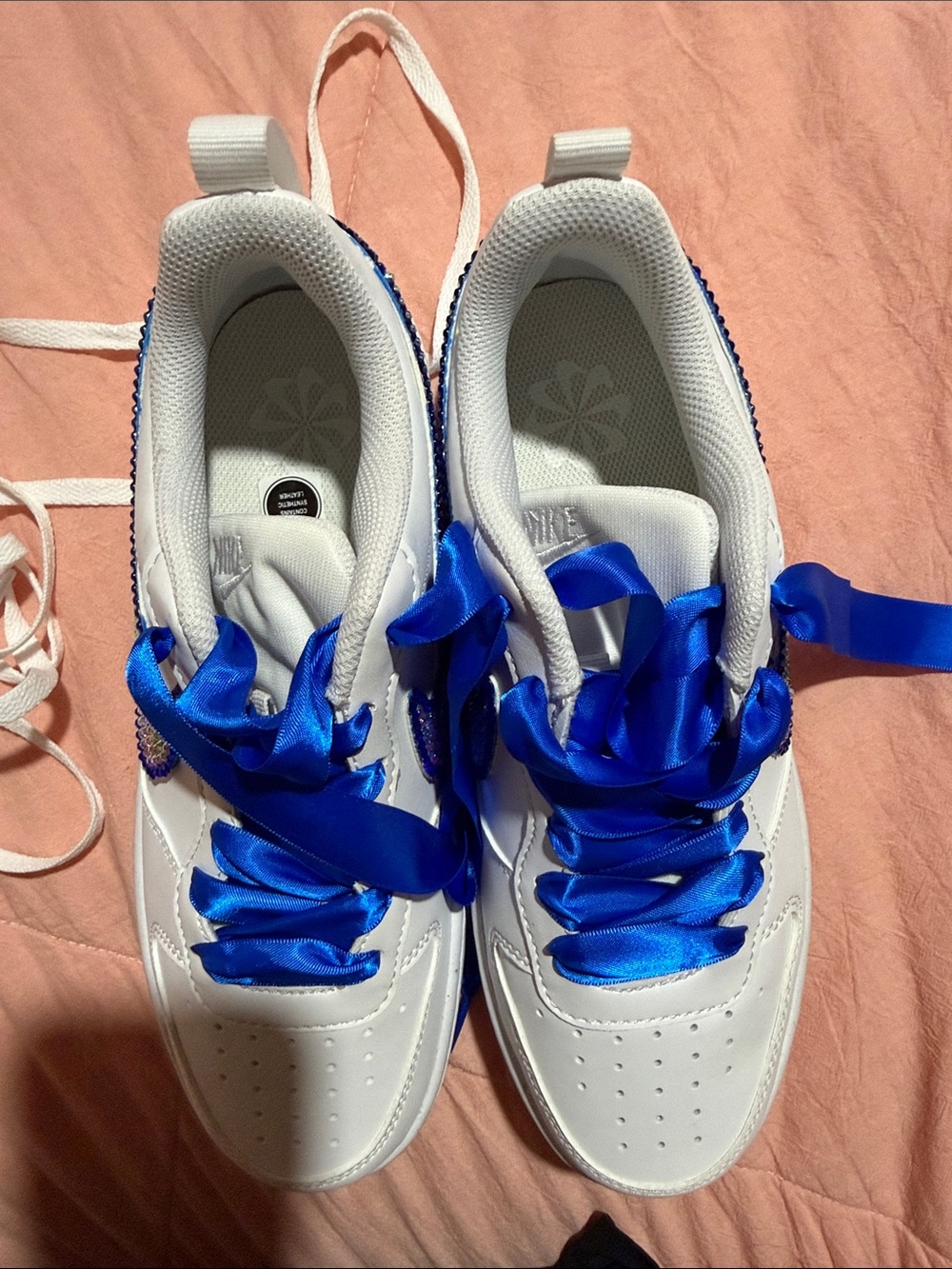 Nike Size 6 Court Borough Low Sneakers with Crystal-Embellished Swoosh - Picture 11 of 14